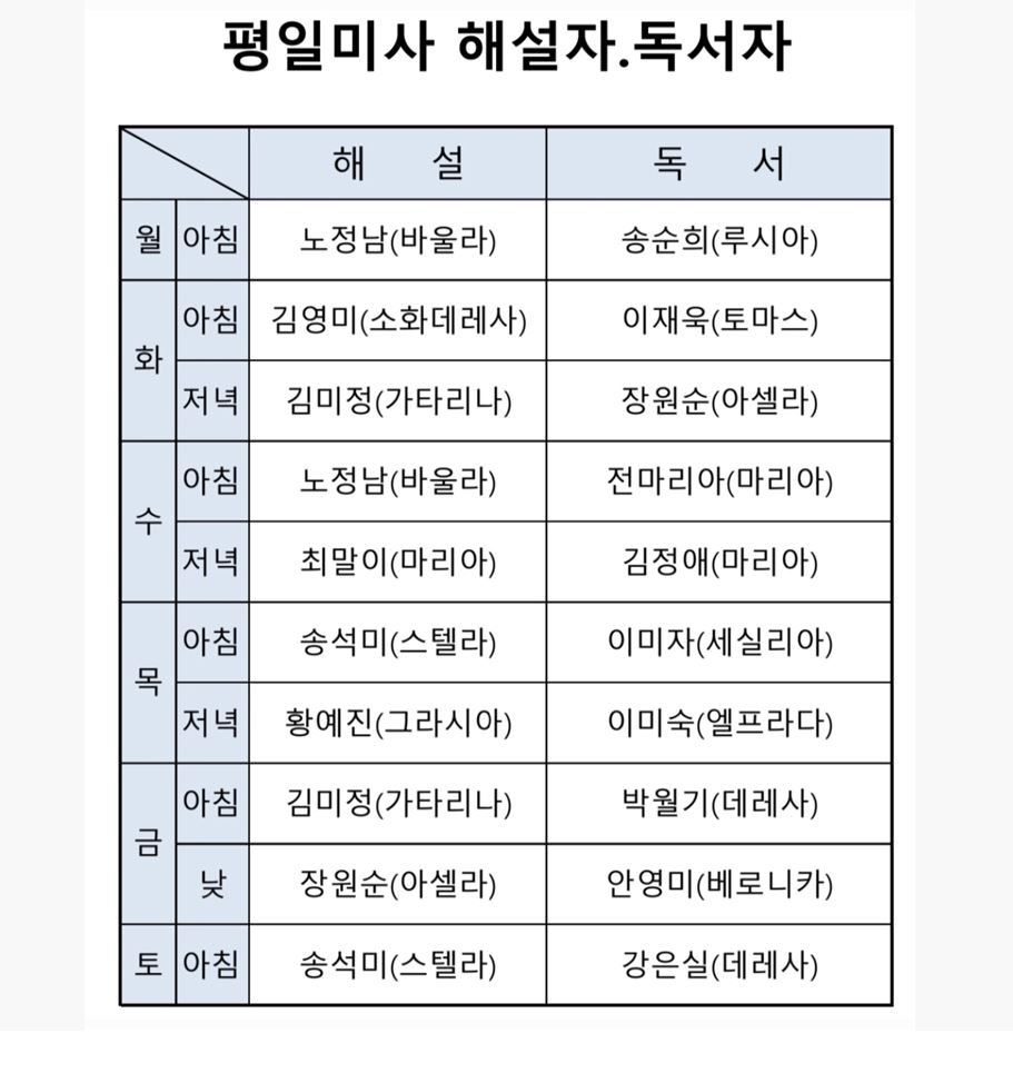 12월 평일 미사 전례 봉사자.JPG