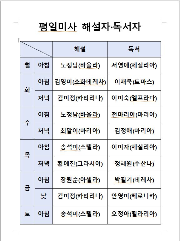 8월 평일 미사 해설자, 독서자.JPG