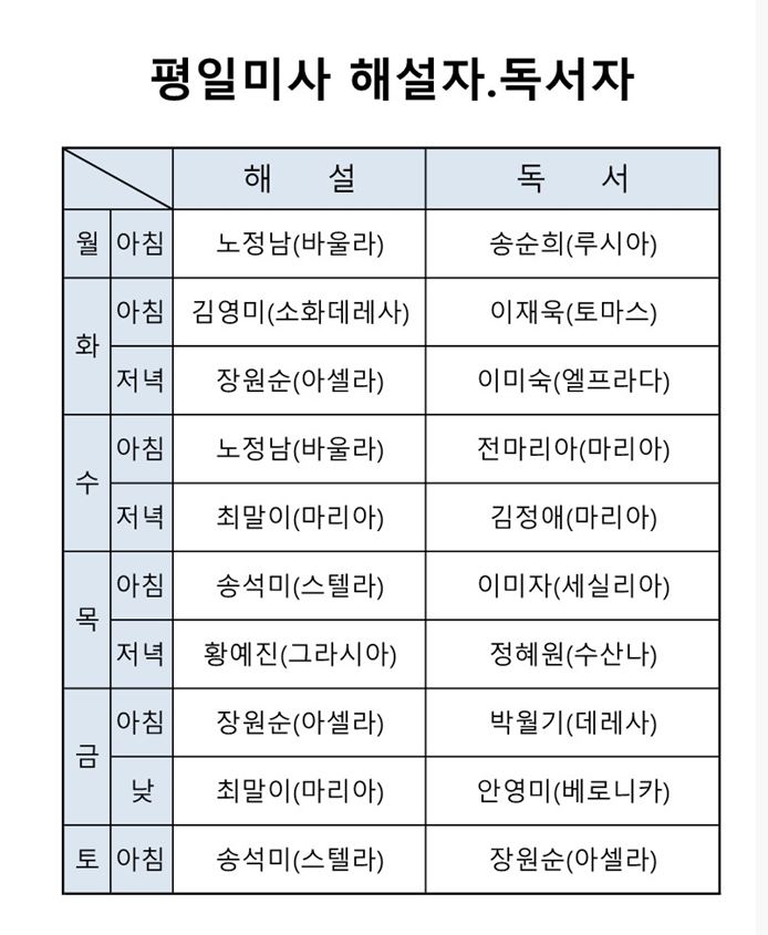 2월 평일 미사 해설자, 독서자.JPG