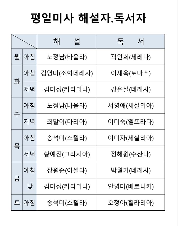 12월 평일 미사 해설자, 독서자.JPG