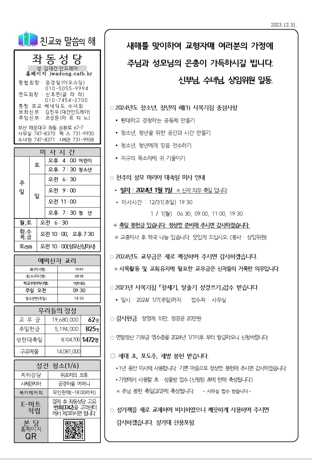 2023년 12월 31일(예수, 마리아, 요셉의 성가정 축일) 본당주보.jpg